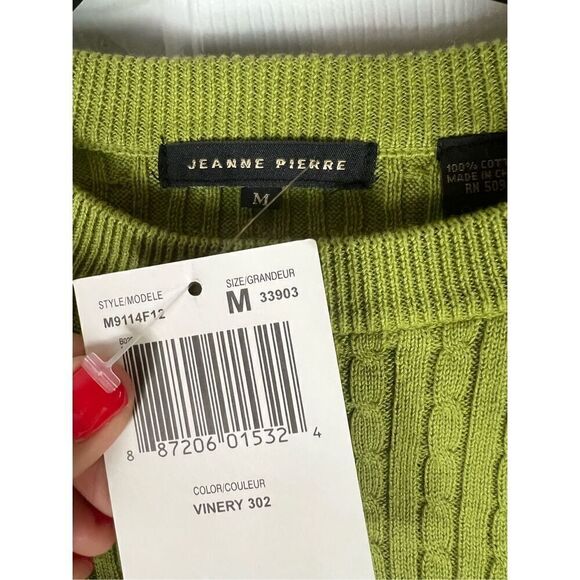 NWT Jeanne Pierre Green Sweater Size M - Picture 2 of 4